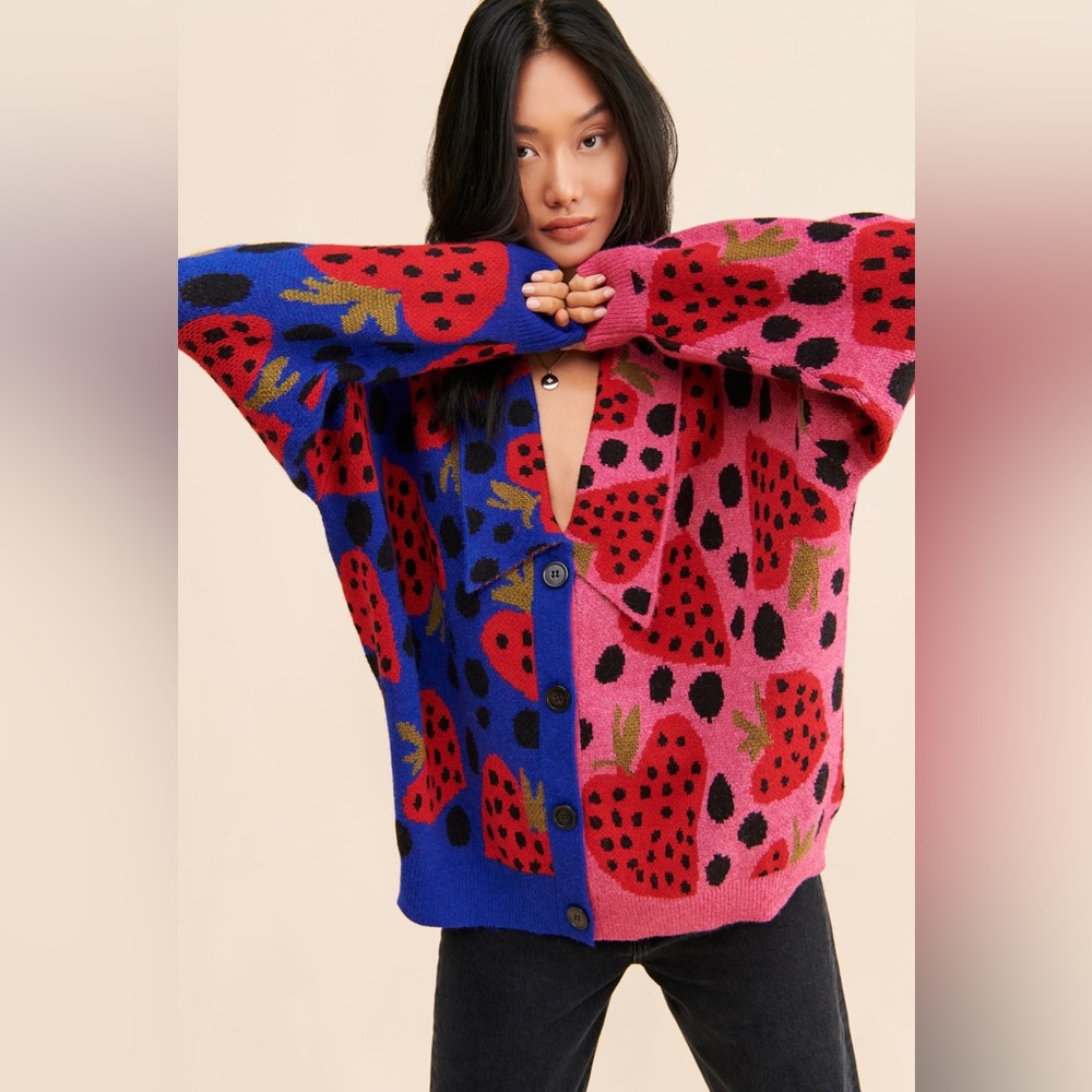 Farm Rio Strawberry Hearts Cardigan